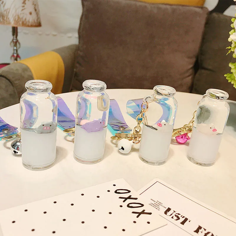 Дрейфующая бутылка подарок исцеления держатель жидкости макраме пресс-форм брелок, брелки для ключей, кольцо для ключей брелок для ключей с украшением в виде кристаллов