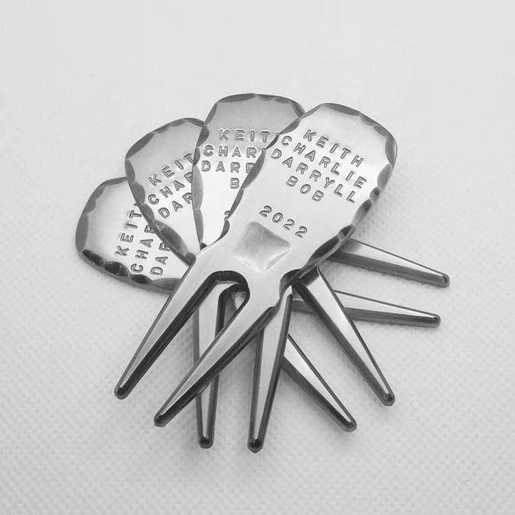 New Arrival Metal Handmade Forged Pitchfork Repairer Custom Brass Copper Golf Divot Repair Tool details