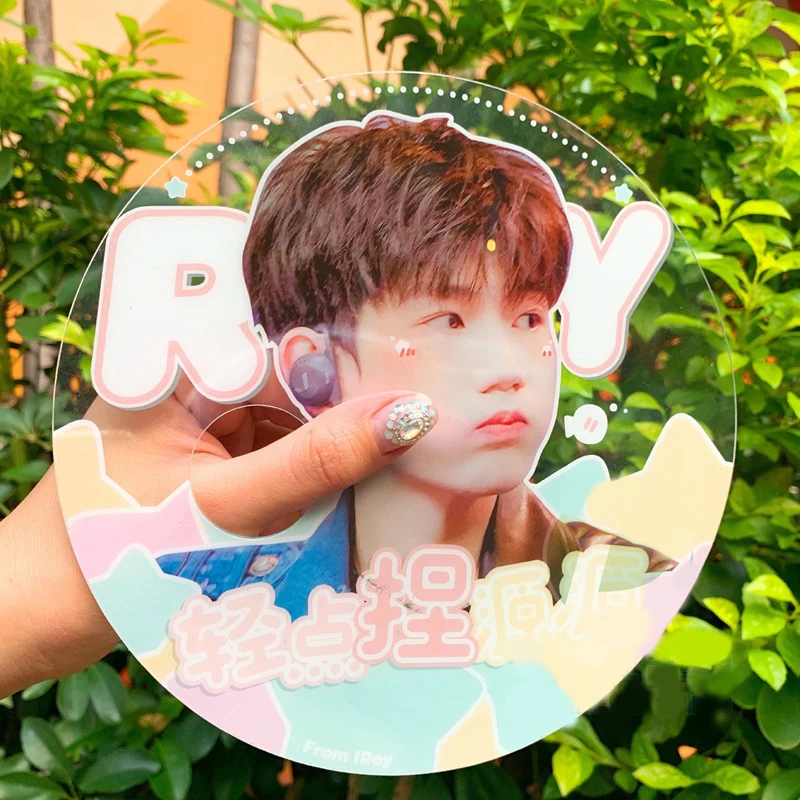 Wholesale Price Customized Plastic Souvenir Colorful Waterproof Transparent Hand Fan Print for Support KPOP