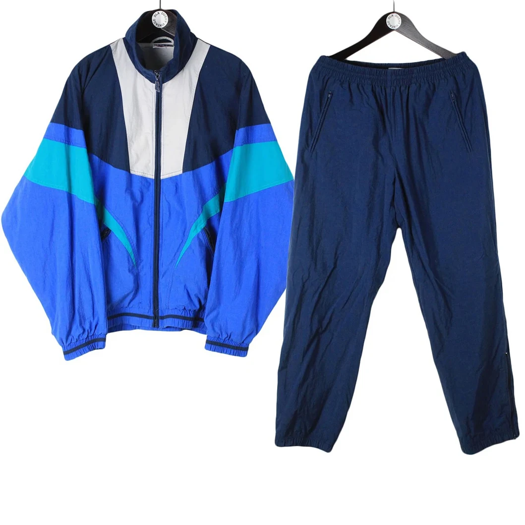 Custom Logo Wholesale Streetwear Sport 90S Polyester For Men Vintage Nylon Pants And Jacket Suit Retro Windbreaker Set Tracksuit