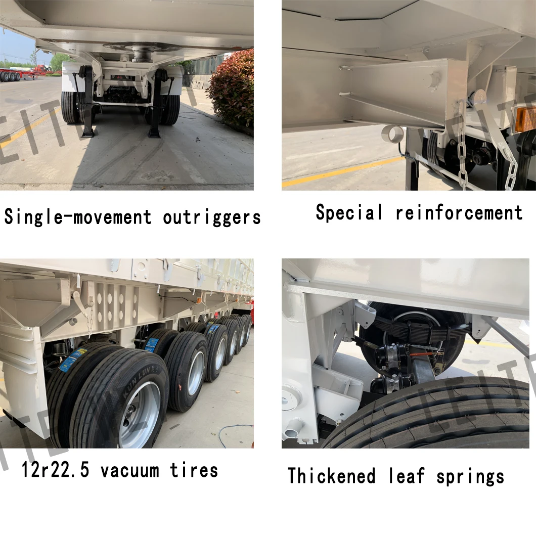 2/3 Axle Turntable Drawbar Trailer 30t Cargo Truck Trailer Side Panel