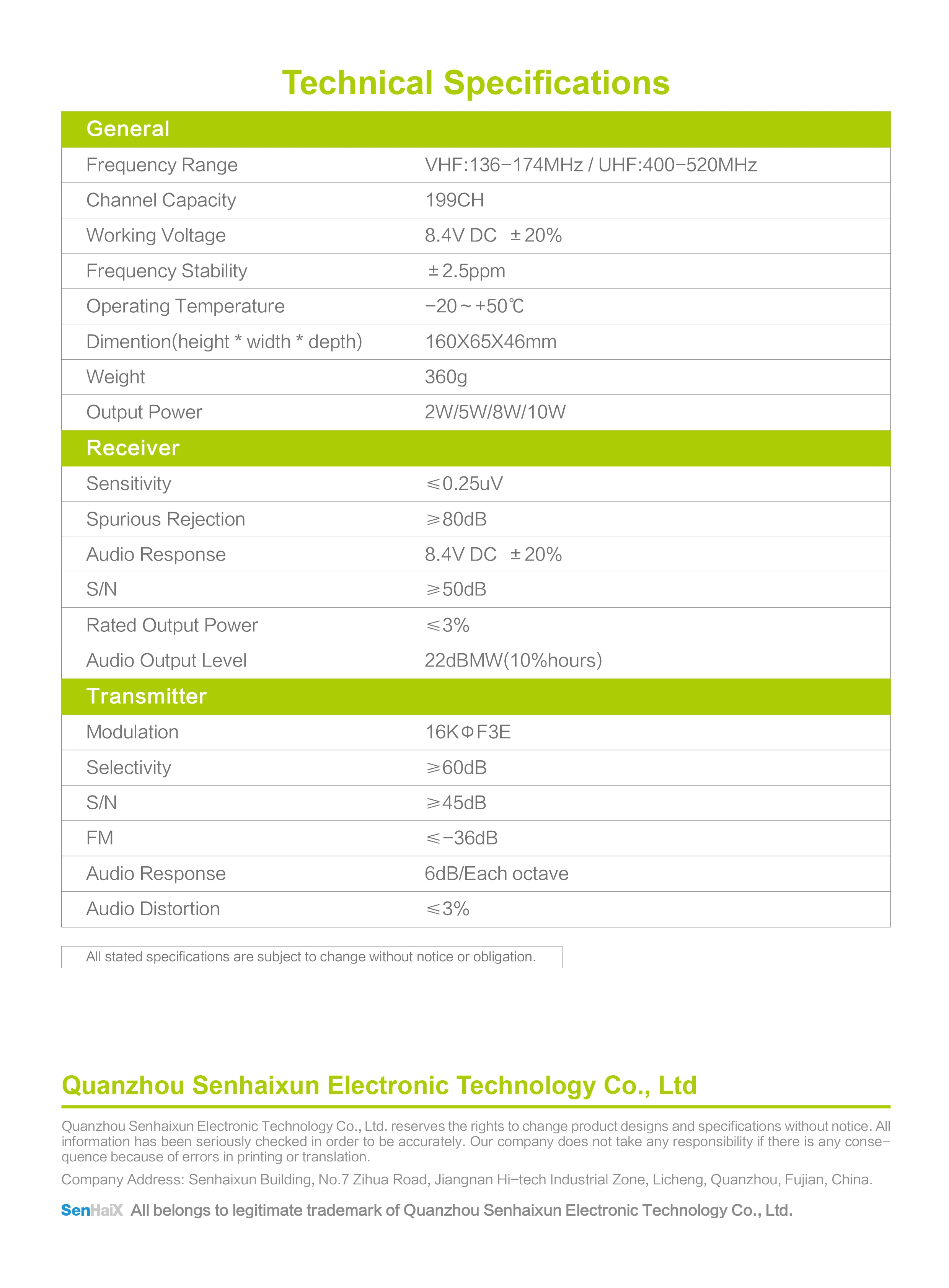 Senhaix Gt-10 Long Radio Communication High Output Power 10w 10 Miles ...