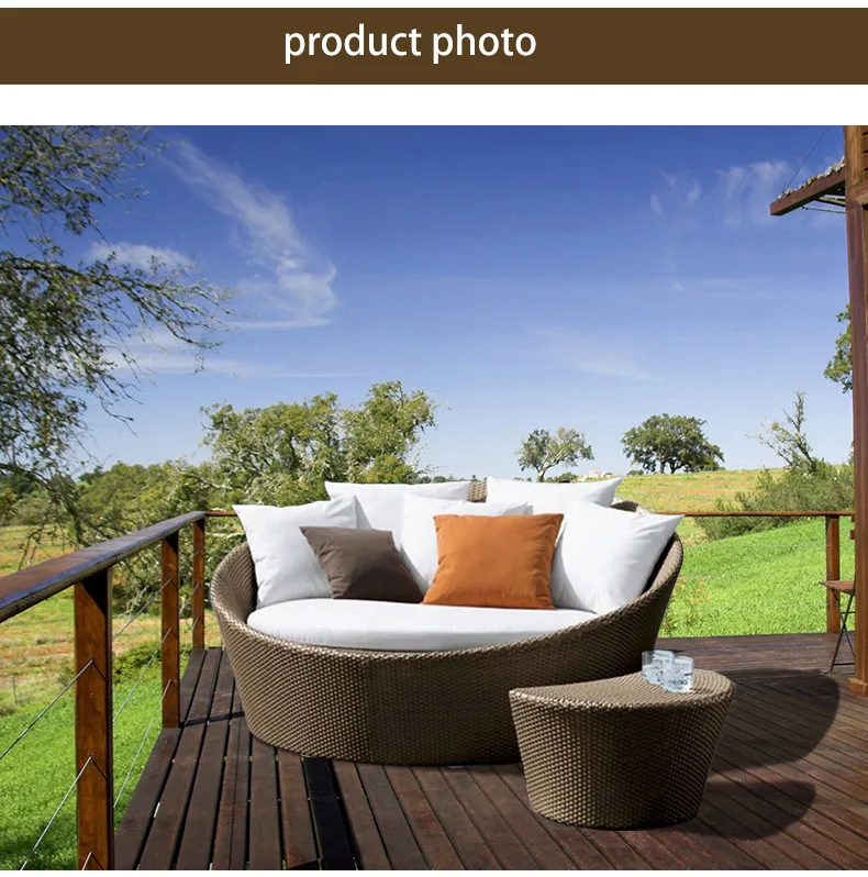 China Factory Cheap Waterproof Patio Furniture With Cushion Round