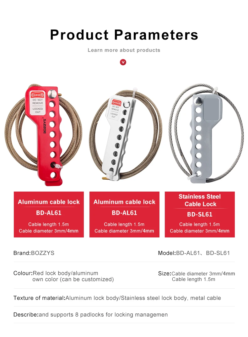 3 Types Multipurpose Scissor Cable Lockout With Cable Length 1.5m And ...