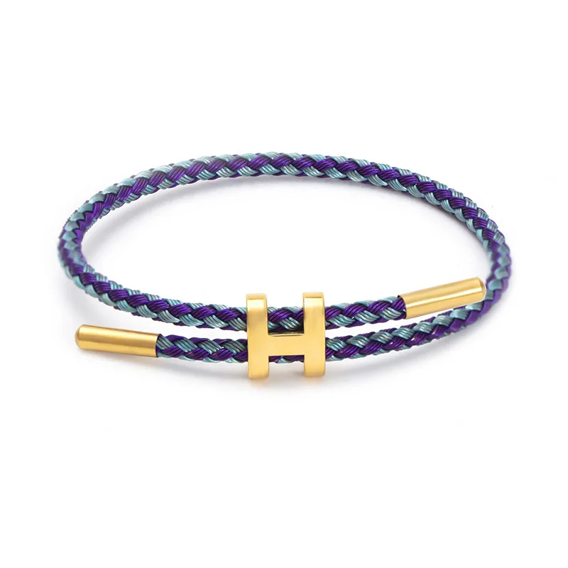 High Quality Adjustable Stainless Steel Bracelet Multicolor String