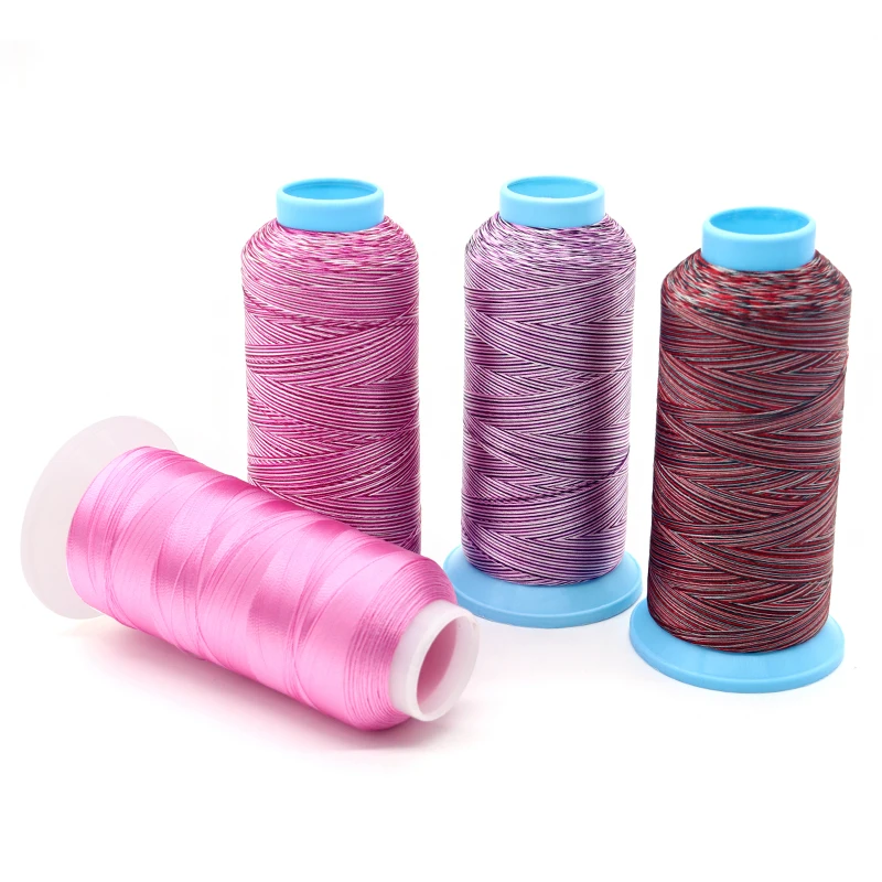 product high quality 100 dyed polyester multi colored segment dyed embroidery thread for embroidery machine sewing-7