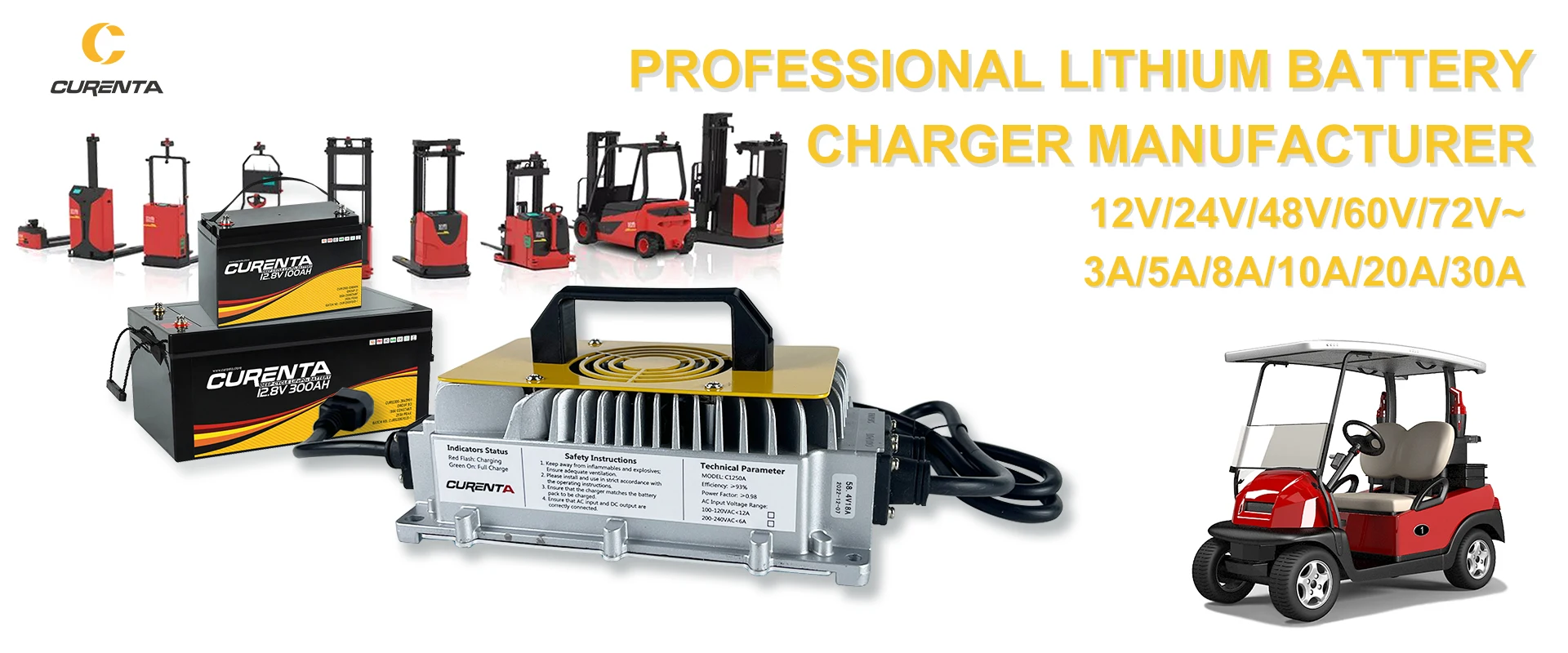 Golf Cart Charger 72v 48v 36 Volt 60v 25a 48v 30a Smart Fast Lithium