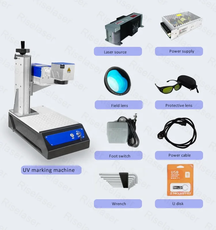 3W 5W 10W QR Code Date Glass Portable Mini UV Laser Marking Machine Desktop Wood UV Laser Engraving Marking Machine
