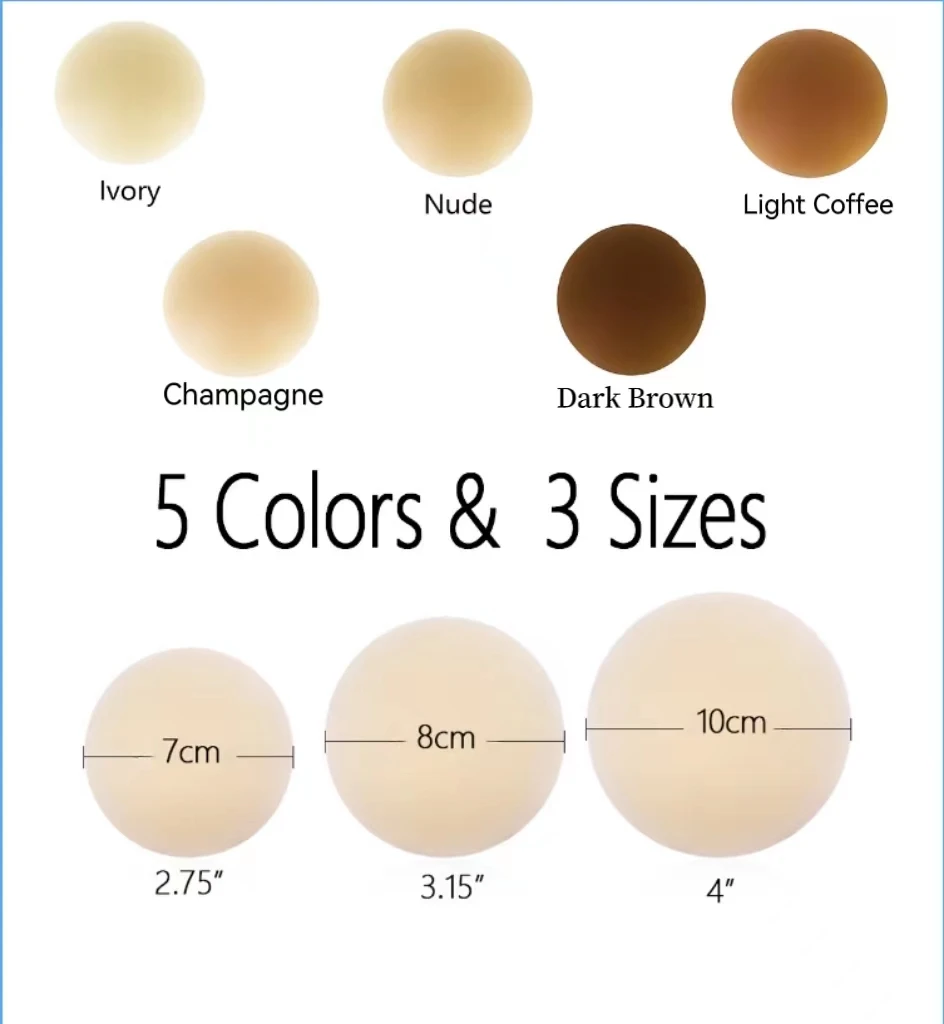 Nipple Cover - Sticky Adhesive Silicone Nipple Pasties - Reusable Pasty Nipple Covers for Women with Travel Box main image 1