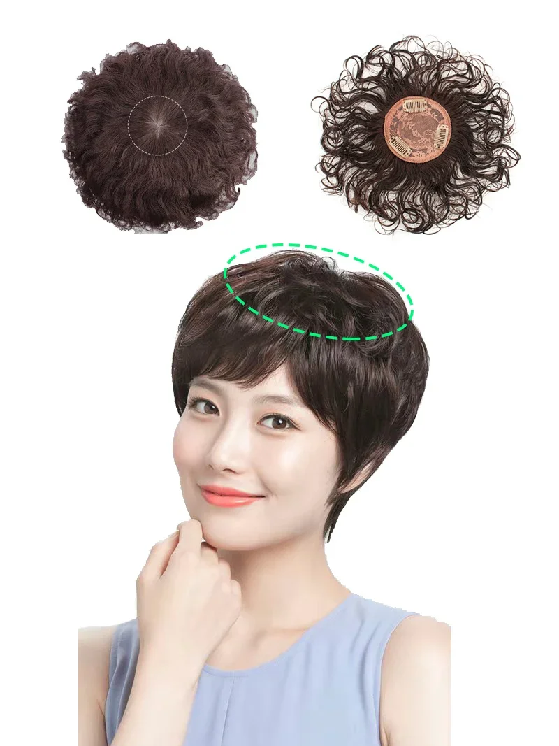 100 % Echthaar, Corn Wave-Stil, realistischer Haaraufsatz für Frauen, Rosennetz, 3 Clips, 15,2 cm, Clip-in-Verlängerung_voghion.com