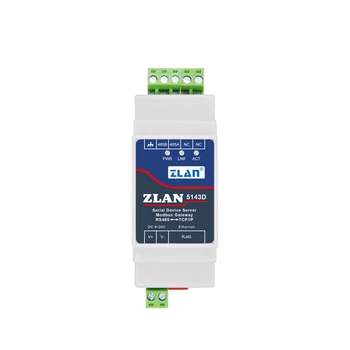 ZLAN5143D Small Size Din Rail Mounted Modbus RTU TCP Ethernet One Serial Port IoT Applications Modbus Communication Networking