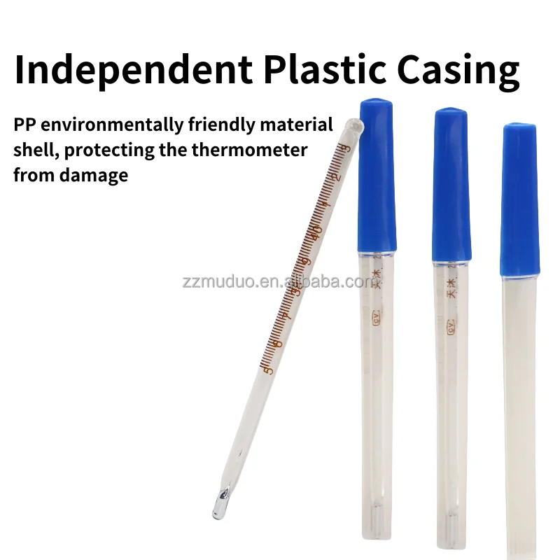Veterinary Mercury In-Glass Thermometer with Clear Scale Mercury Thermometer for Pig Sheep Dog Cow