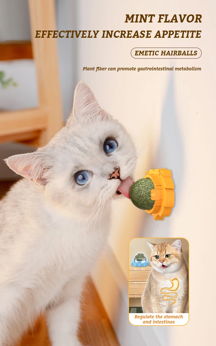 Customize Logo Pet Product Cat Toy Catnip Ball Catnip Toys For Cat Lollipop Relaxation Cat