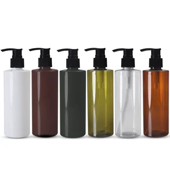 Manufacturers direct 250 ml amber empty Pet pump bottles cosmetics bottles shampoo plastic bottles