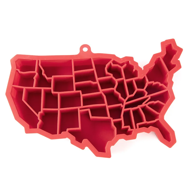 New Creative Silicone American Map Ice Cube Tray Mold Cookies