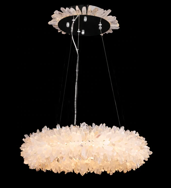 Chandelier grisial canhwyllyr cylch modern chandelier grisial naturiol moethus ar gyfer tai ETL98001