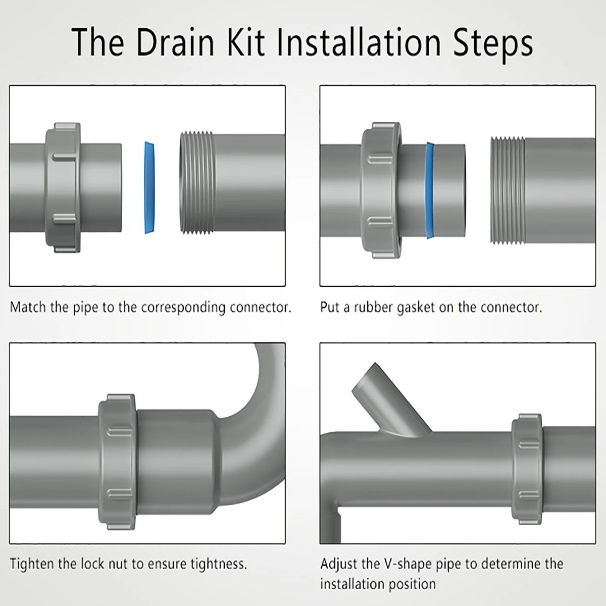 product new hot sale 40mm all in one drainage pipes kitchen plastic pp sink drain tube multi function p trap pipe for adjustable drainer-1