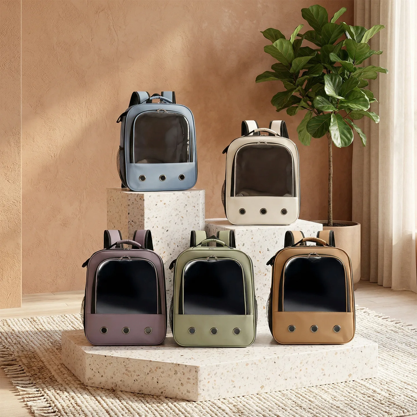 Factory Direct Oxford Pet Backpack Carrier-Foldable Lightweight Breathable Large-Capacity Portable Outdoor Travel Bag for Cats