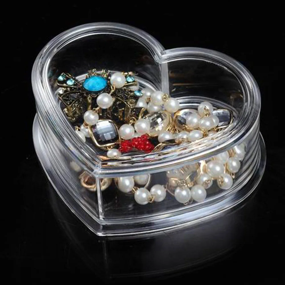 Cross Border Transparent Love Shaped Desktop Miscellaneous Jewelry Display Storage Makeup Organizers