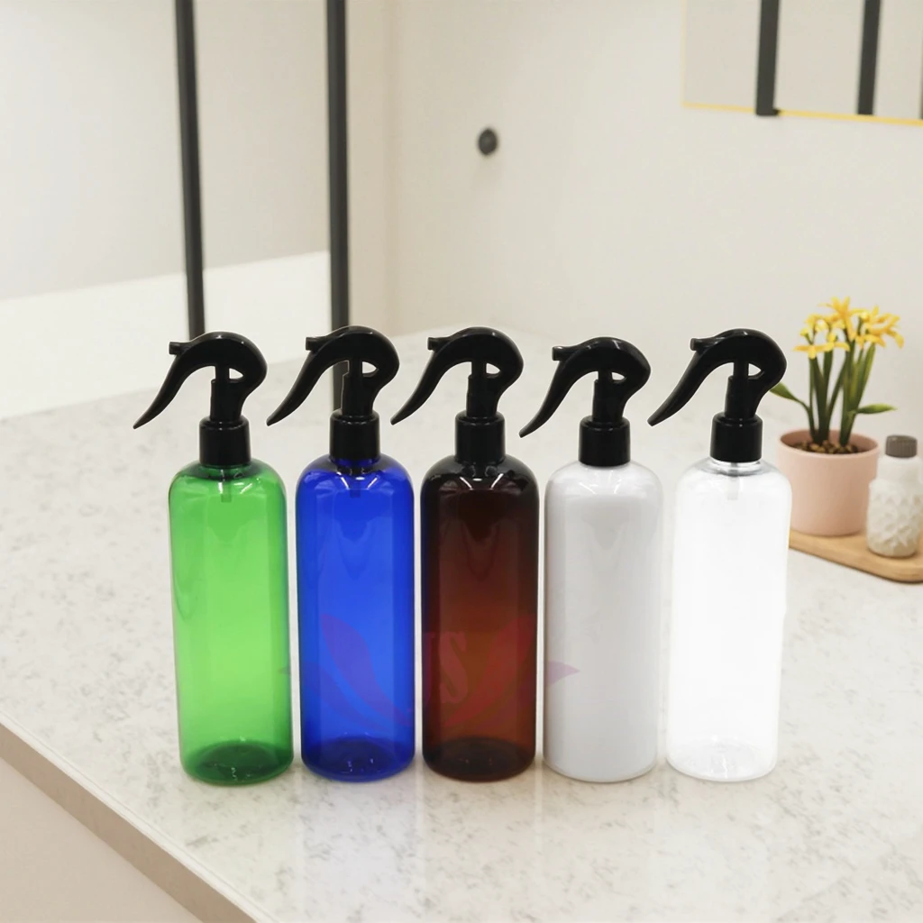 100ml 150ml 200ml 250ml 500ml Empty Black White Spray Gun Pet Plastic Disinfection Fine Mist Spray Trigger Bottle