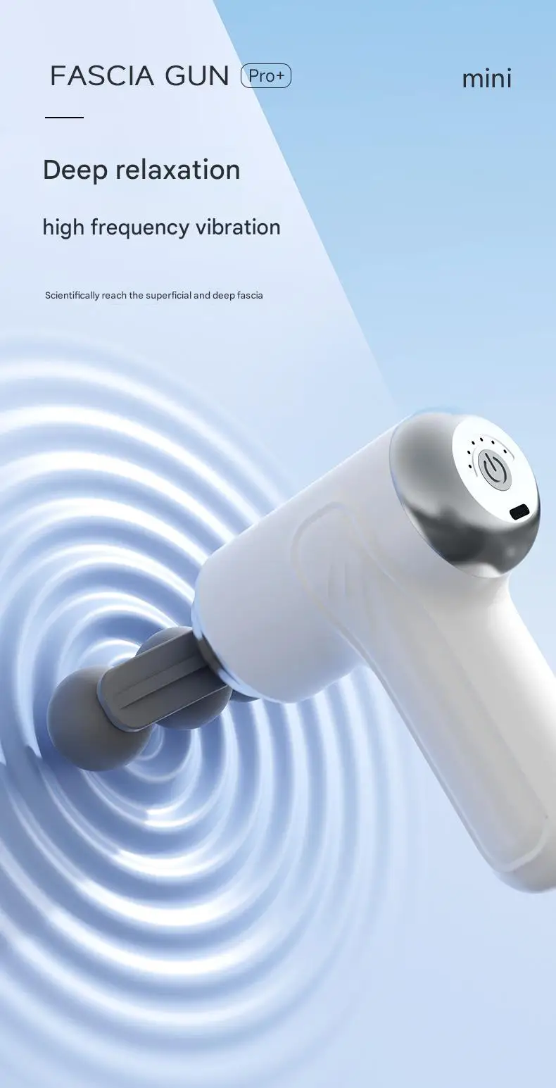 Triple Head Fascial Gun Massage 6 Adjustable Speed Levels Mini and Easy to Handle