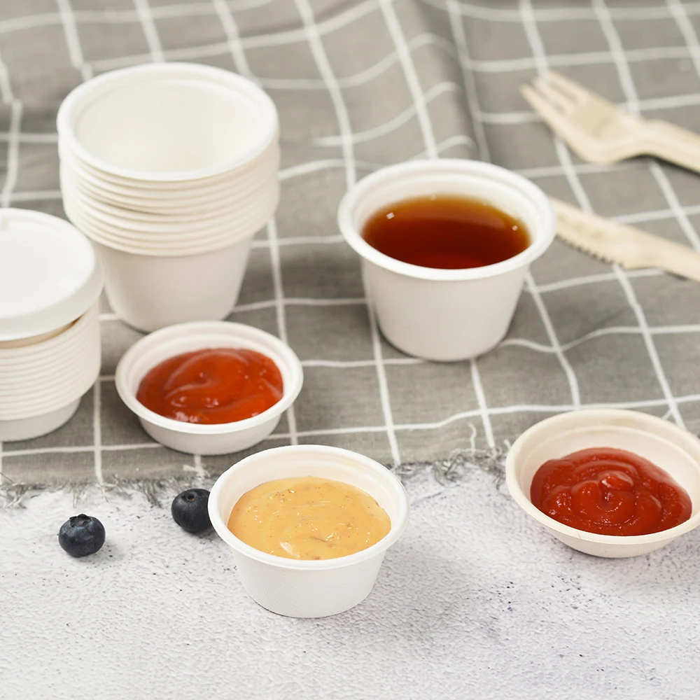 Лучший продавец биоразлагаемый и Компостируемый стаканчик для соуса из целлюлозы сахарного