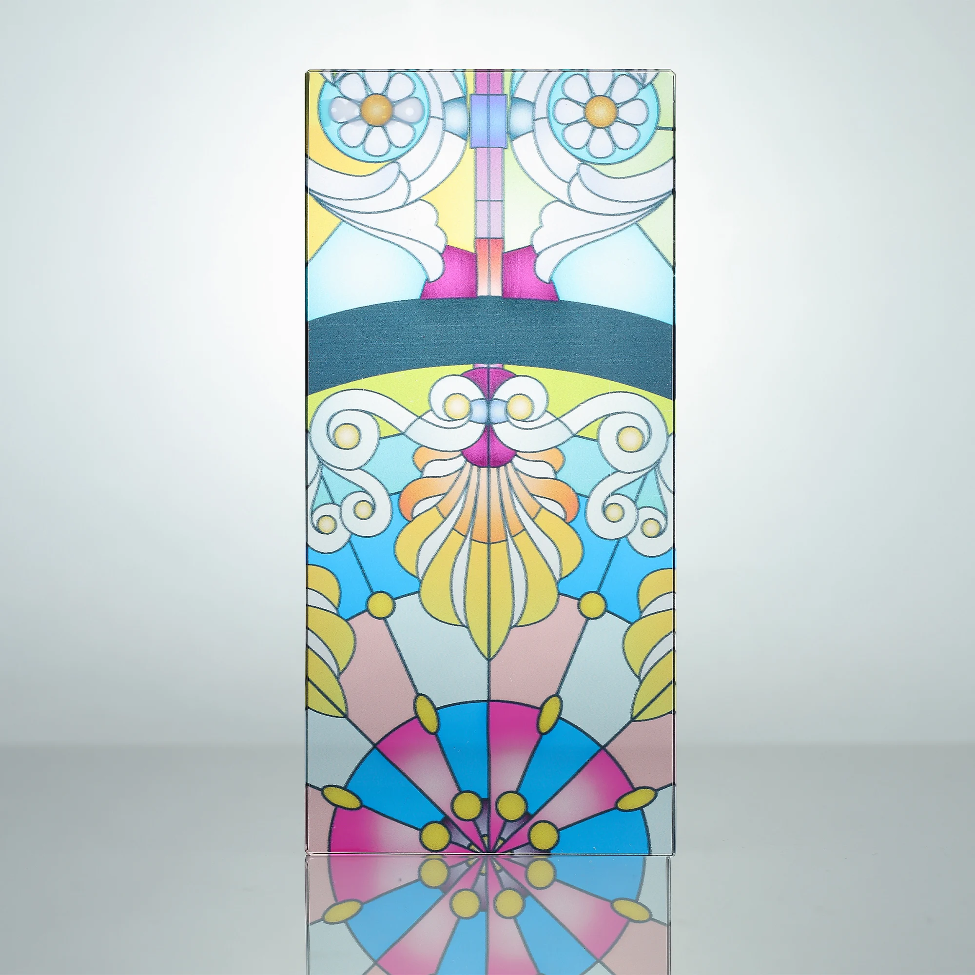 Customized Design Building Glass Colorful Stained Glass Price  Doors Windows Partition Gradient Color Decorative Art Glass