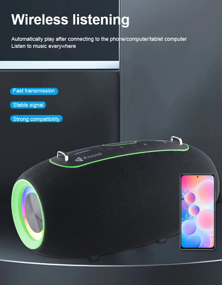 Kisonli K8 Professional Blue Tooth Speaker Custom logo Big Portable Speaker with 50W