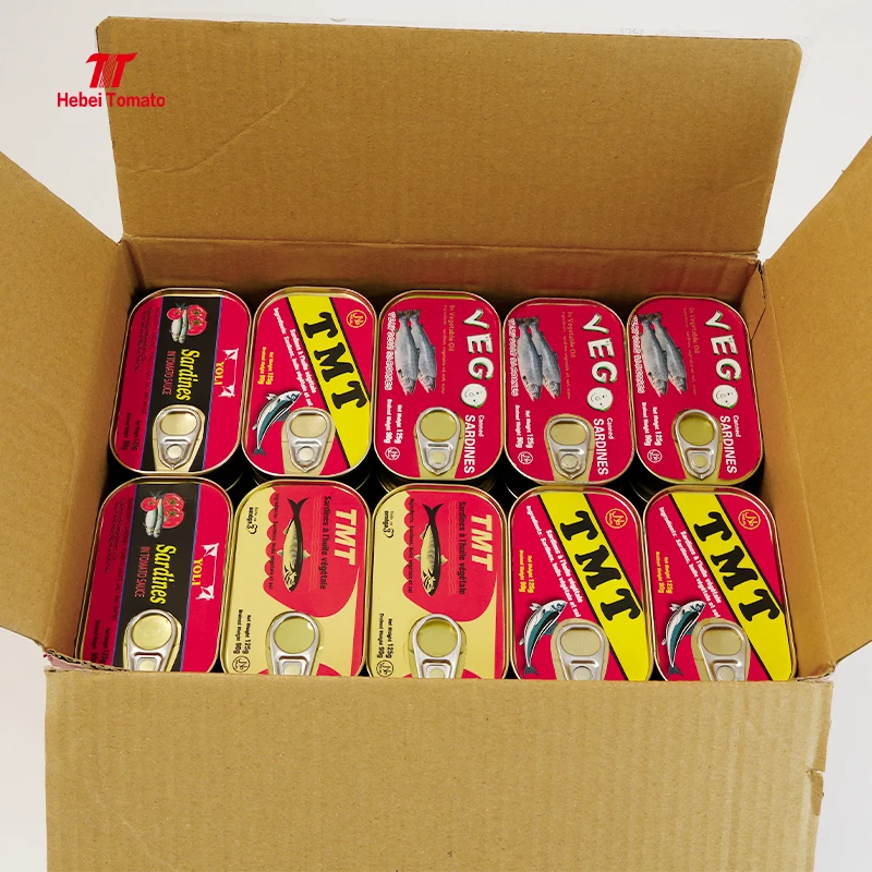 Good Quality With Factory Cheap Price 125Gx50Tin Canned Sardines Fish Supplier From Morocco in Vegetable Oil With OEM Brands