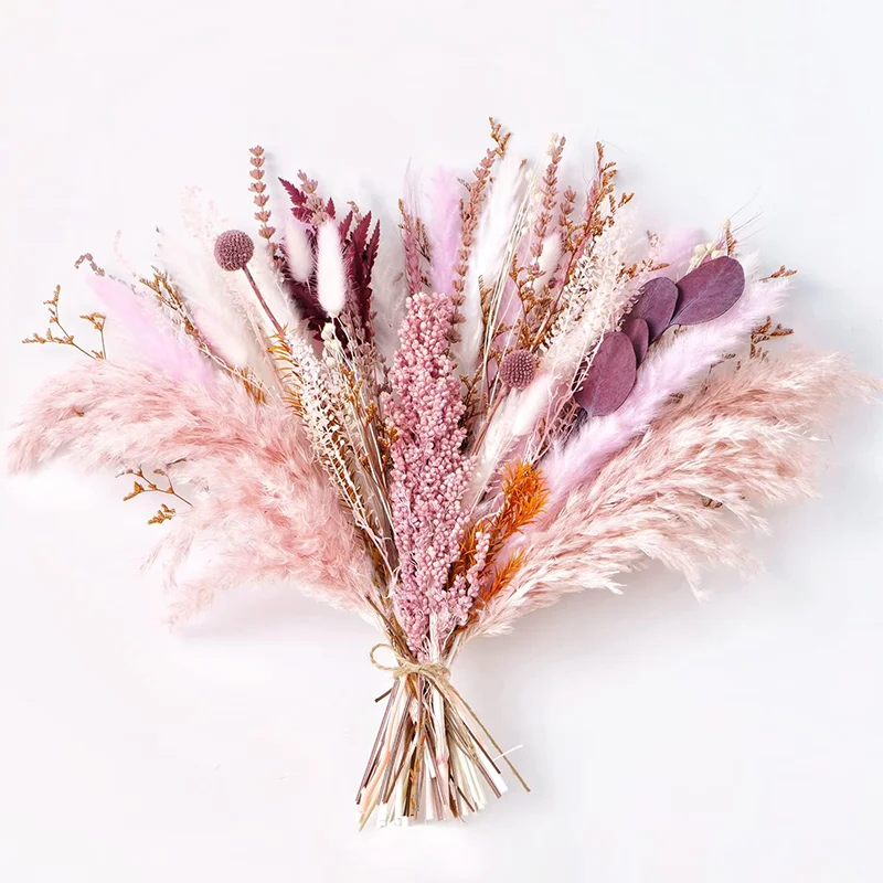 Pampas Grass Arrangement Blush Pink Pampas Grass Decor Dried Flower