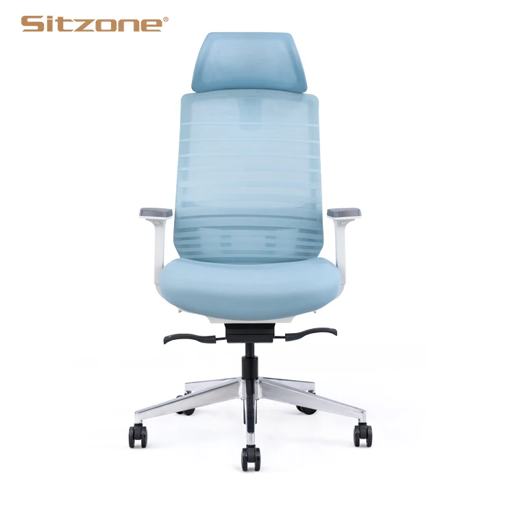 Modern CEO Design Adjustable High Back Lumbar Support Orange Mesh Meeting Chair Ergonomic Executive White Swivel Office Chairs