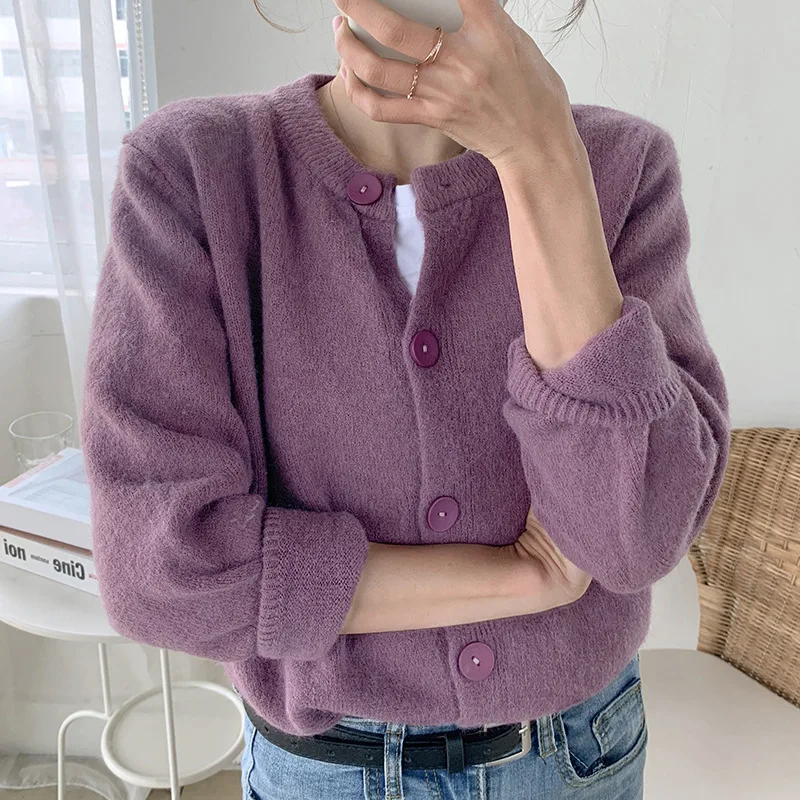 womens lilac cardigan sweater