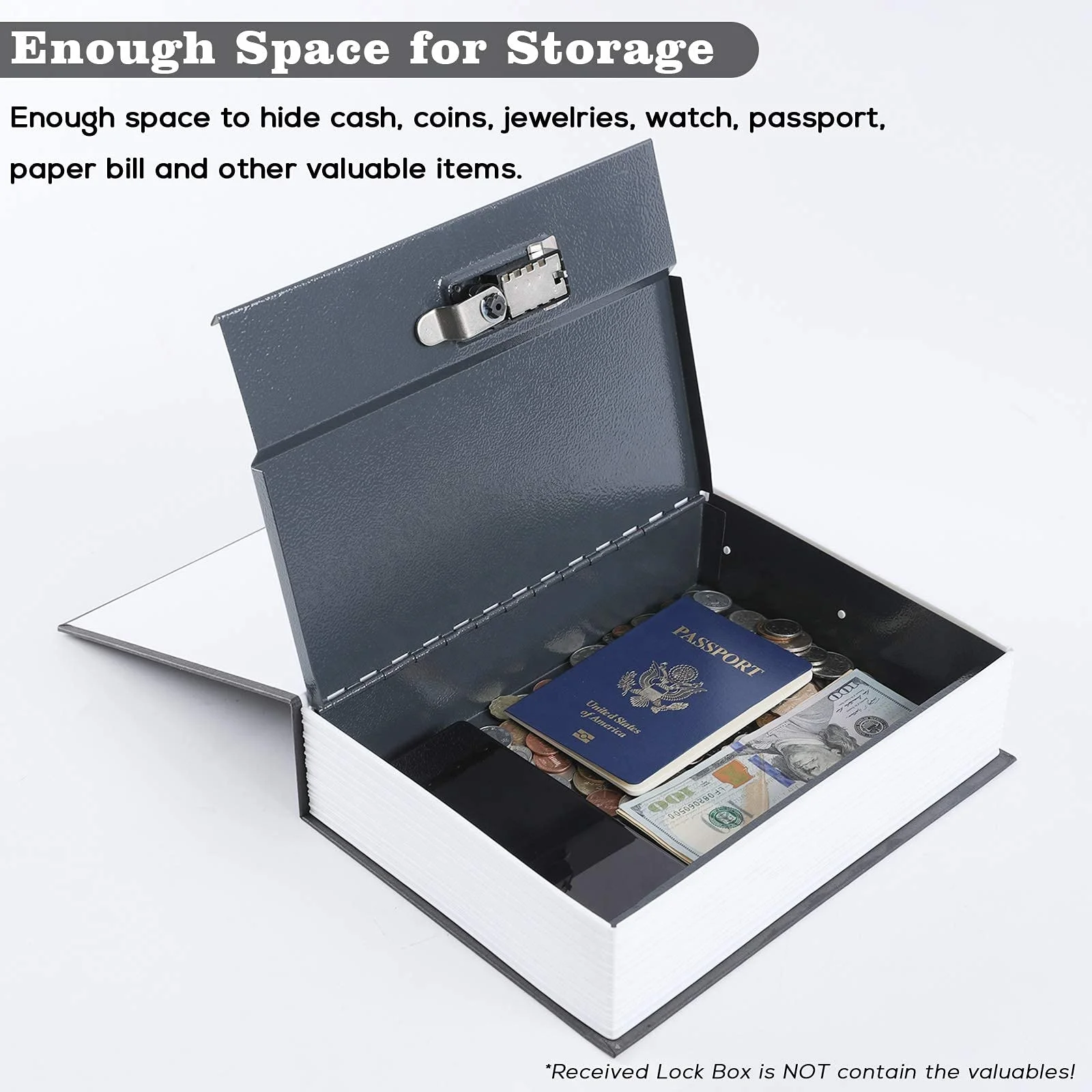 AJF XL Book Safe Box - Diversion Safe with Combination Lock