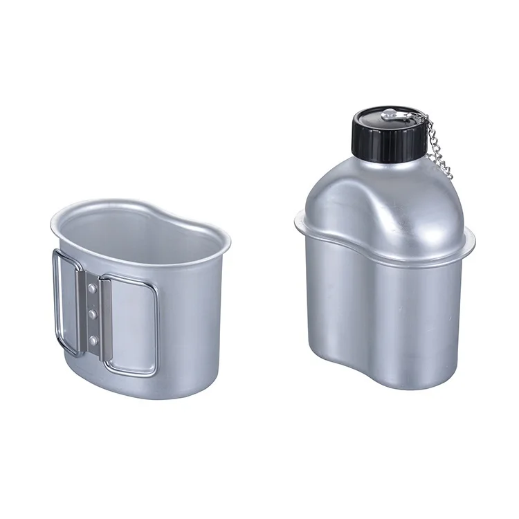 China Supplier Portable 1L Alwminiwm Cwpan yfed Ffoteig Dŵr Canteen