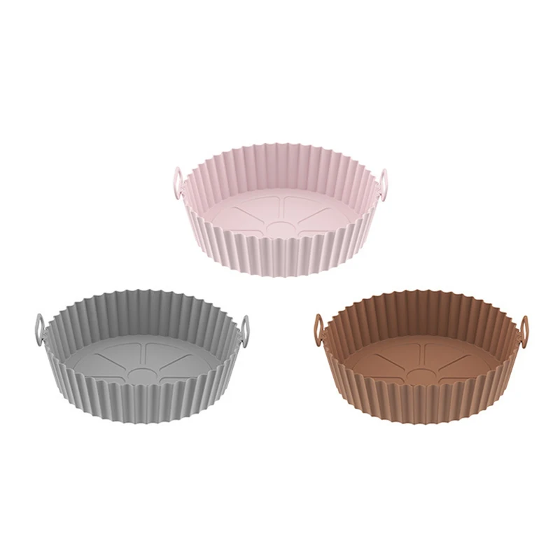  Gum Grill Plate Silicone Cake Brownie Pan Air Fryer Silicone  Tray Air Fryer Bowl Kitchen Silicone Basket Round Tray Air Fryer Pot Silica  Gel Fry Pan : Home & Kitchen