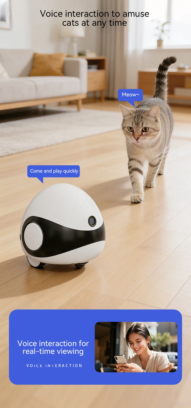 Intelligent Laser Cat Teaser with Camera Wireless Remote Pet Companion & Home Security Monitor details