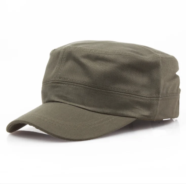 Custom Logo Tactical Cap Adjustable Flat Top Sun Hat  Protection Plain Patrol Cap
