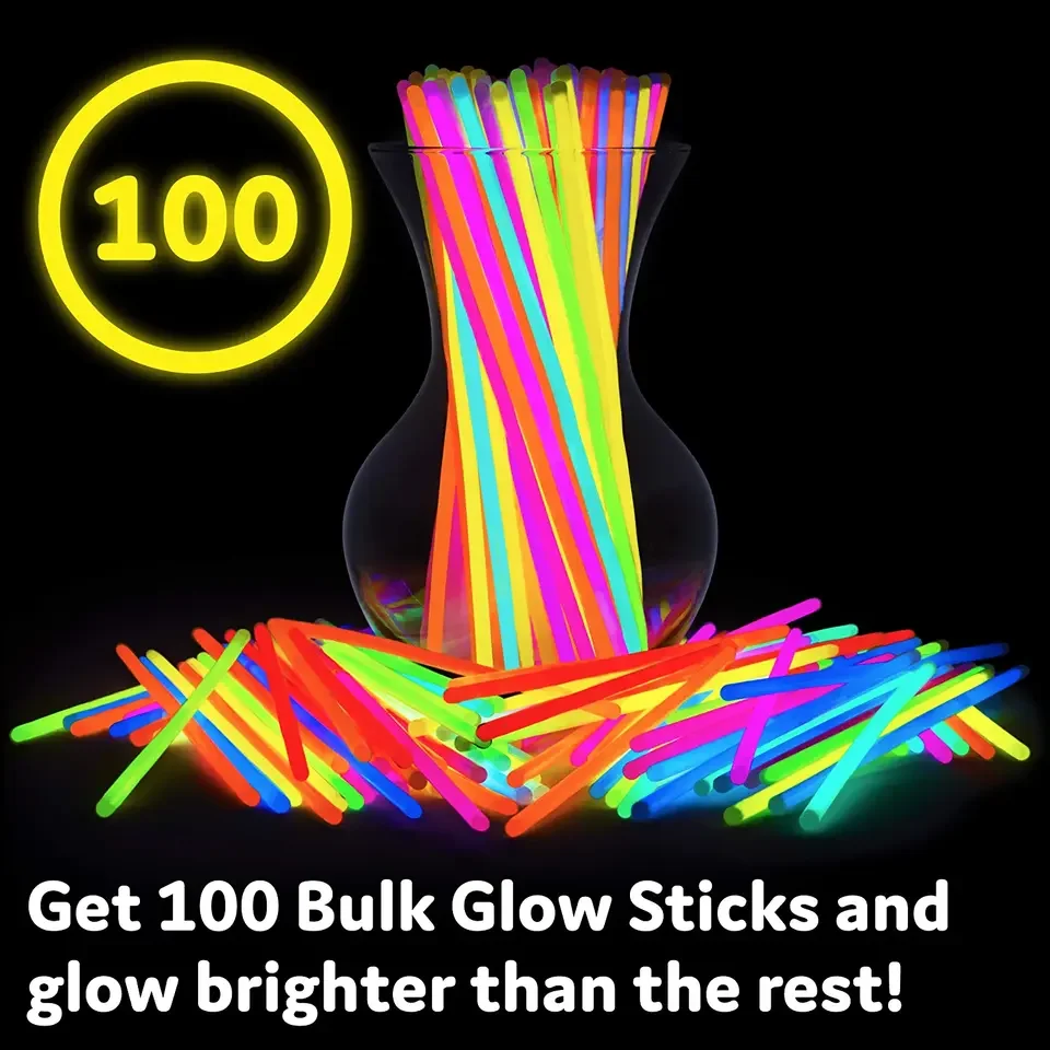 289 Piezas Barras Luminosas De Neón + Conectores - Pulseras Y Palos Fluorescentes Para Fiestas Oscuras, Cumpleaños Y Raves (8 Colores Brillantes, 6-8 Horas)