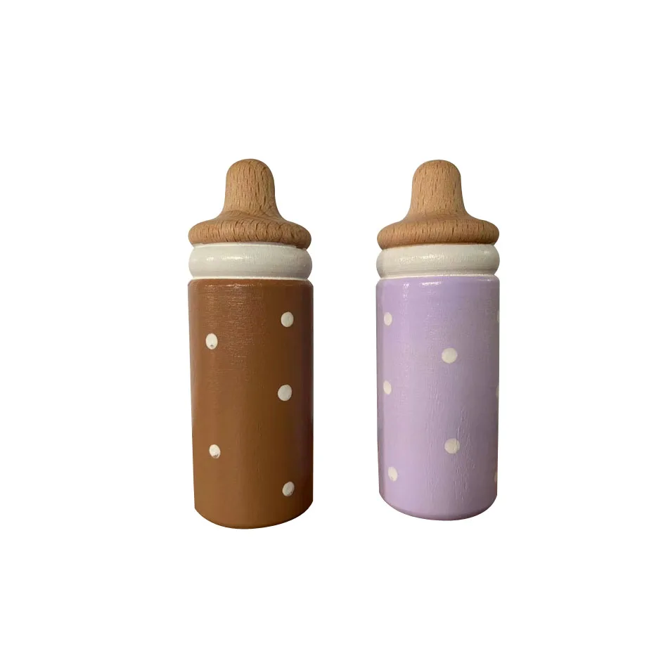 手作りブナ材噛むおもちゃ未塗装哺乳瓶型ベビーティーザー木製歯が