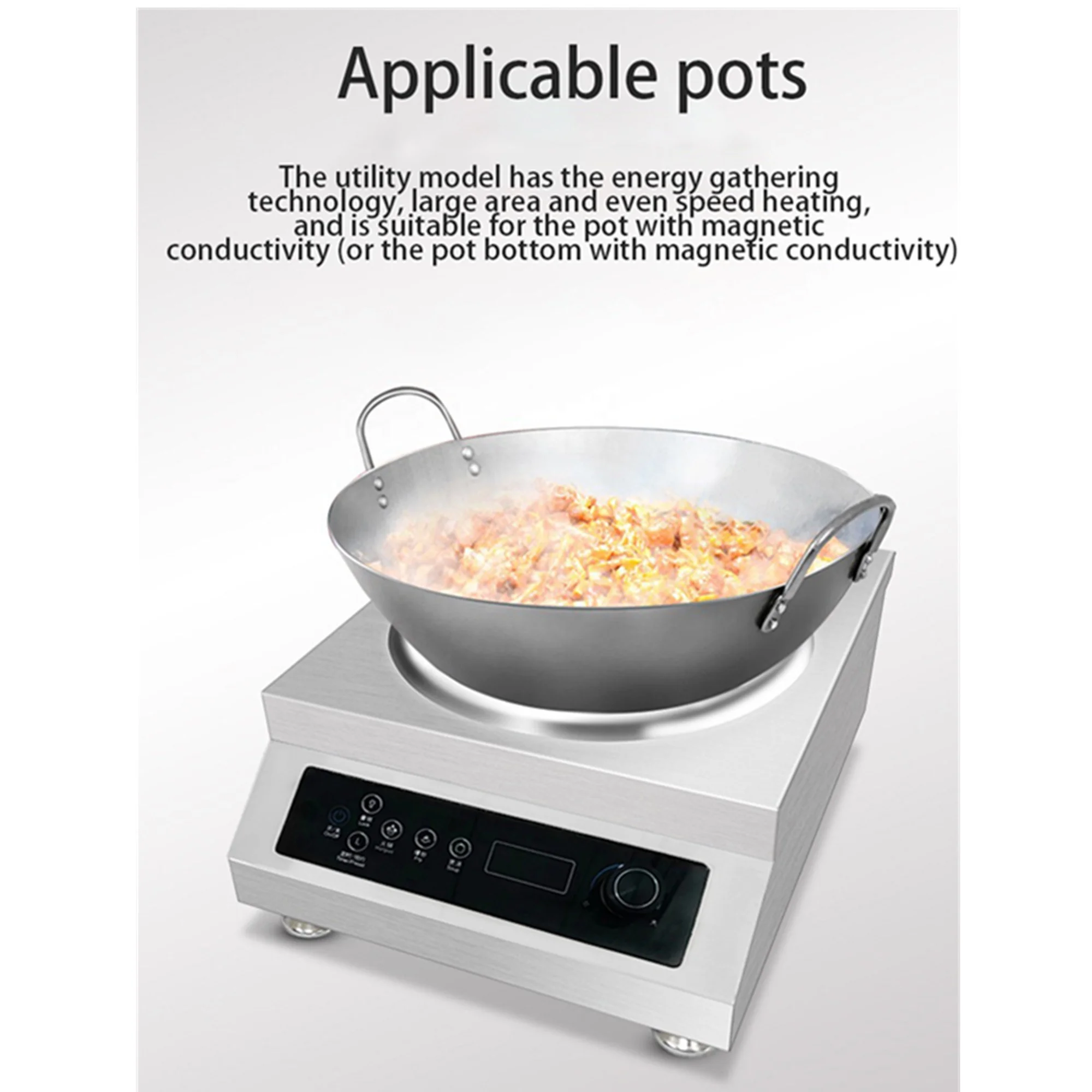 Portable Electric Concave Cooktop Induction Cooker Commercial 3500W Stainless Steel Waterproof OEM Hotpot Table Free Spare Parts