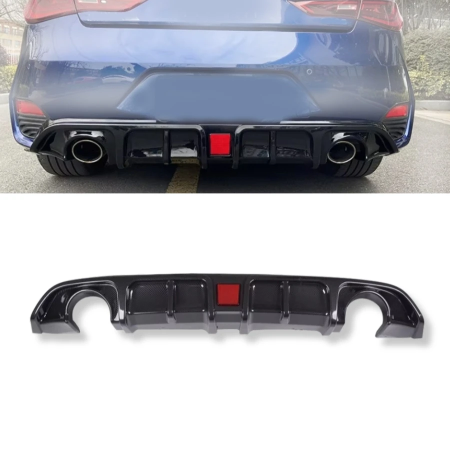 TIYPEOR Q60 High Quality Carbon / Glossy Black Rear Diffuser Lip With LED Light for 2017 - 2020 Infiniti Q60
