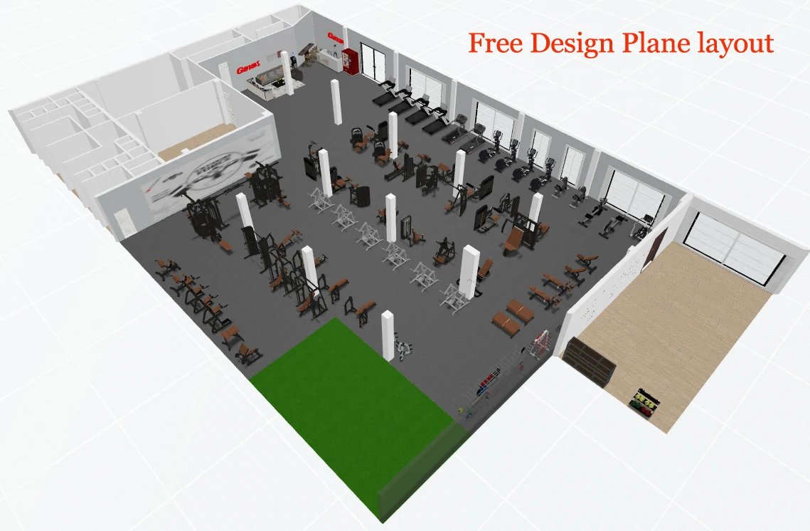3D Fitness Club Design Program School Commercial Hotel Gym Home Gym for Gym  Equipment