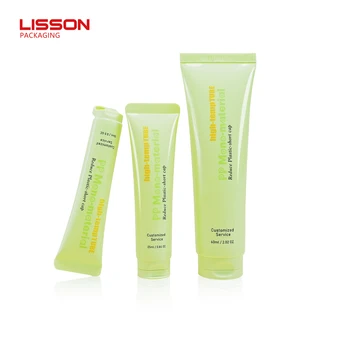 Custom Empty Plastic Cosmetic Tube Face Sunscreen Cream Squeeze Tube Packaging with Less-plastic Flip Top Cap