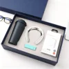 Navy blue lock coffee cup, neck protector, PM137, 3pc set