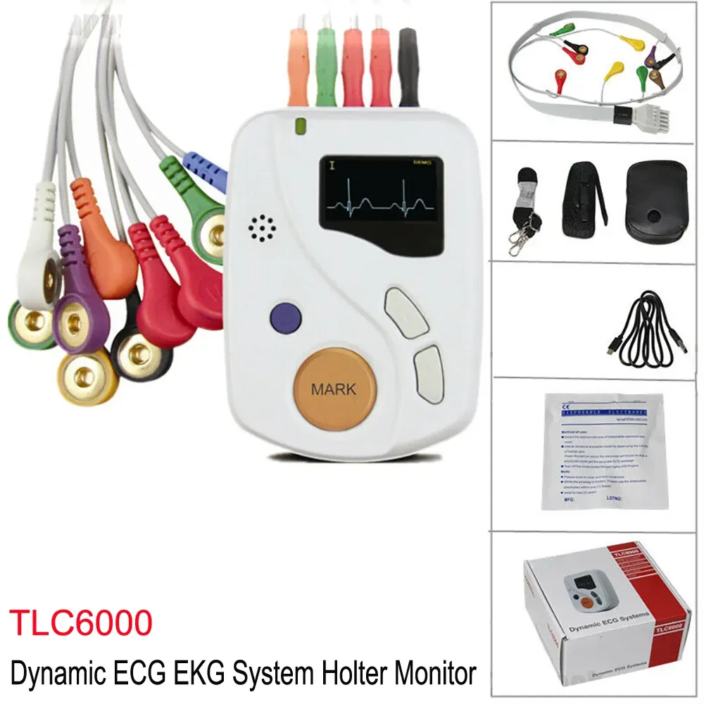Best Price 24-Hour 12-Channel Reusable ECG Holter Monitor Veterinary Instrument for Dogs Recording