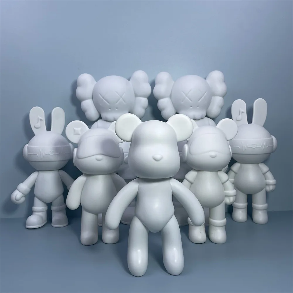 DIY Handmade Rabbit Vinyl Toy 23cm/33cm Fluid Bear DIY Bunny Rabbits WIth Pouring Paint