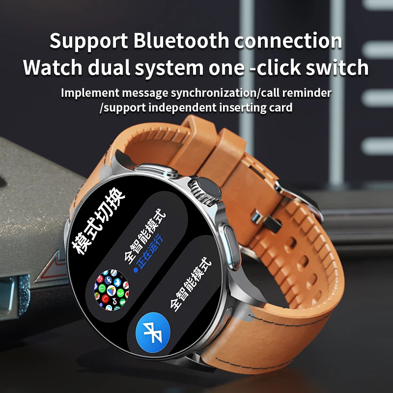 4G Smartwatch with Heart Rate Monitoring and Waterproof Display