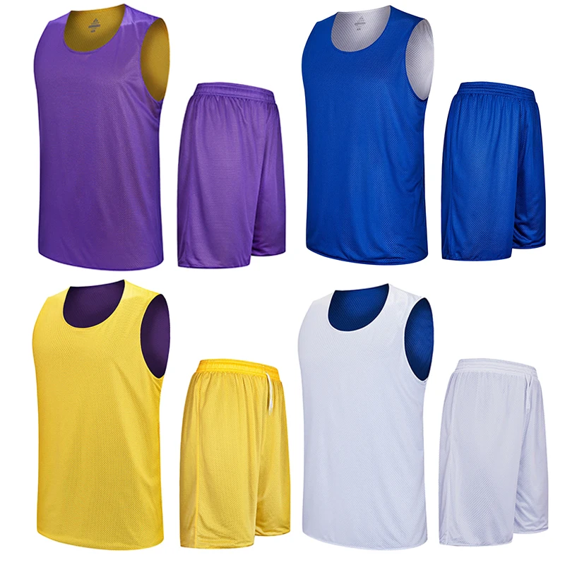 Профессиональная оптовая продажа быстросохнущая дышащая мужская Спортивная Двусторонняя Баскетбольная одежда