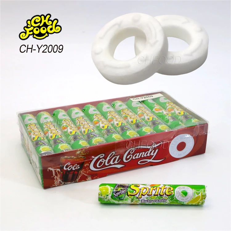 OEM and Wholesale Halal Cheap Soda Flavor Cola Orange Lemon Roll Tablet Pressed Candy Sweets