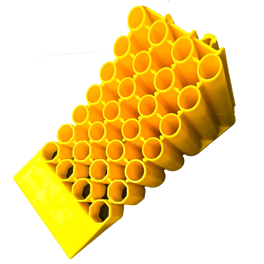 Wheel Chocks with Rope, Non Slip Heavy Duty Yellow Wheel Chock, Lightweight Wheel Stoppers for Cars Camper Trucks RVs factory